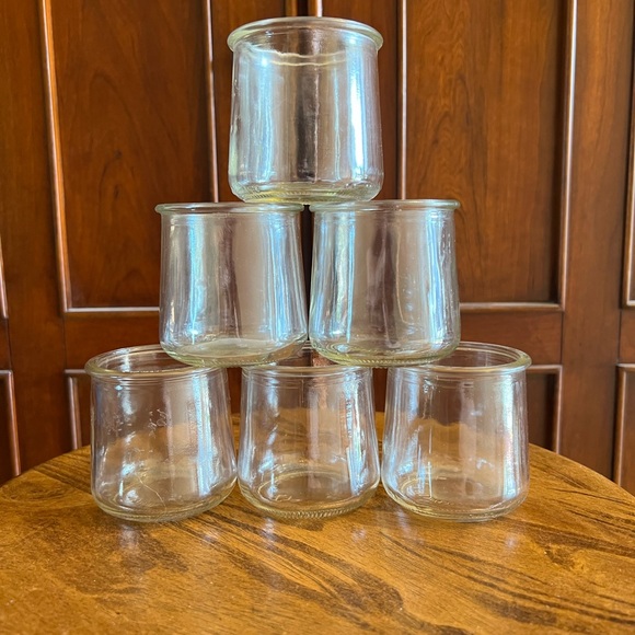 Lot of 6 Yoplait Oui Glass French Yogurt Jar Great for Organization or c… - Picture 2 of 5